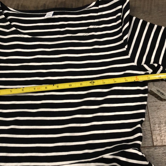 OLD NAVY BLACK/WHITE STRIPE LONG SLEEVE DRESS (M) - Picture 5 of 7